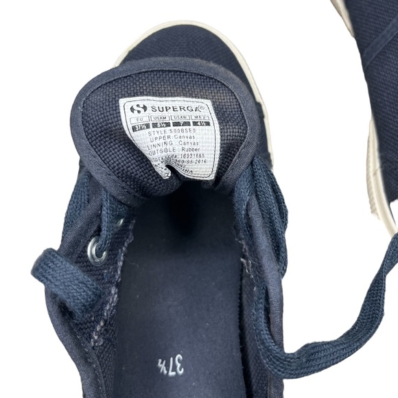 Like New Superga Tennis Shoes Sneakers 7 Navy Blue - Picture 7 of 15